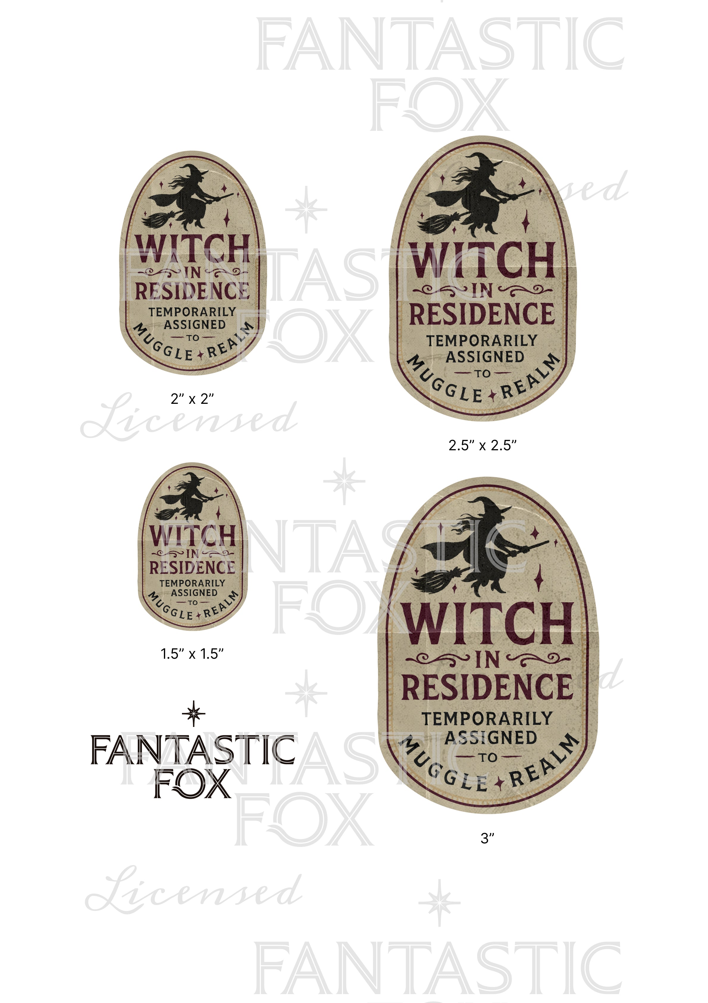 "Witch in Residence" Luggage Sticker - DIGITAL DOWNLOAD