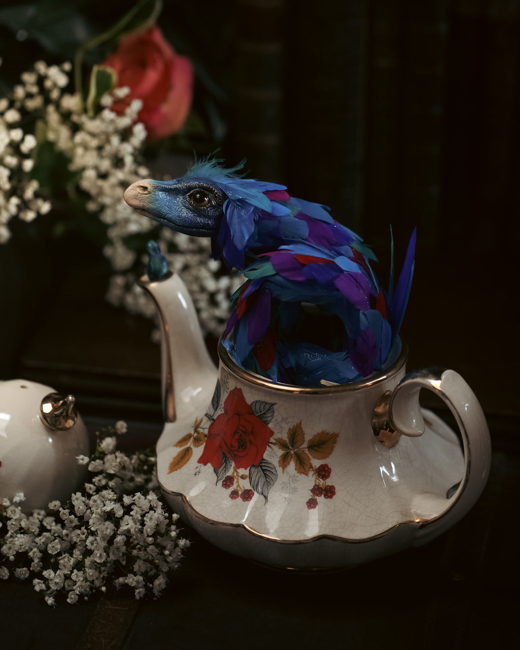 Creature in Vintage Teapot