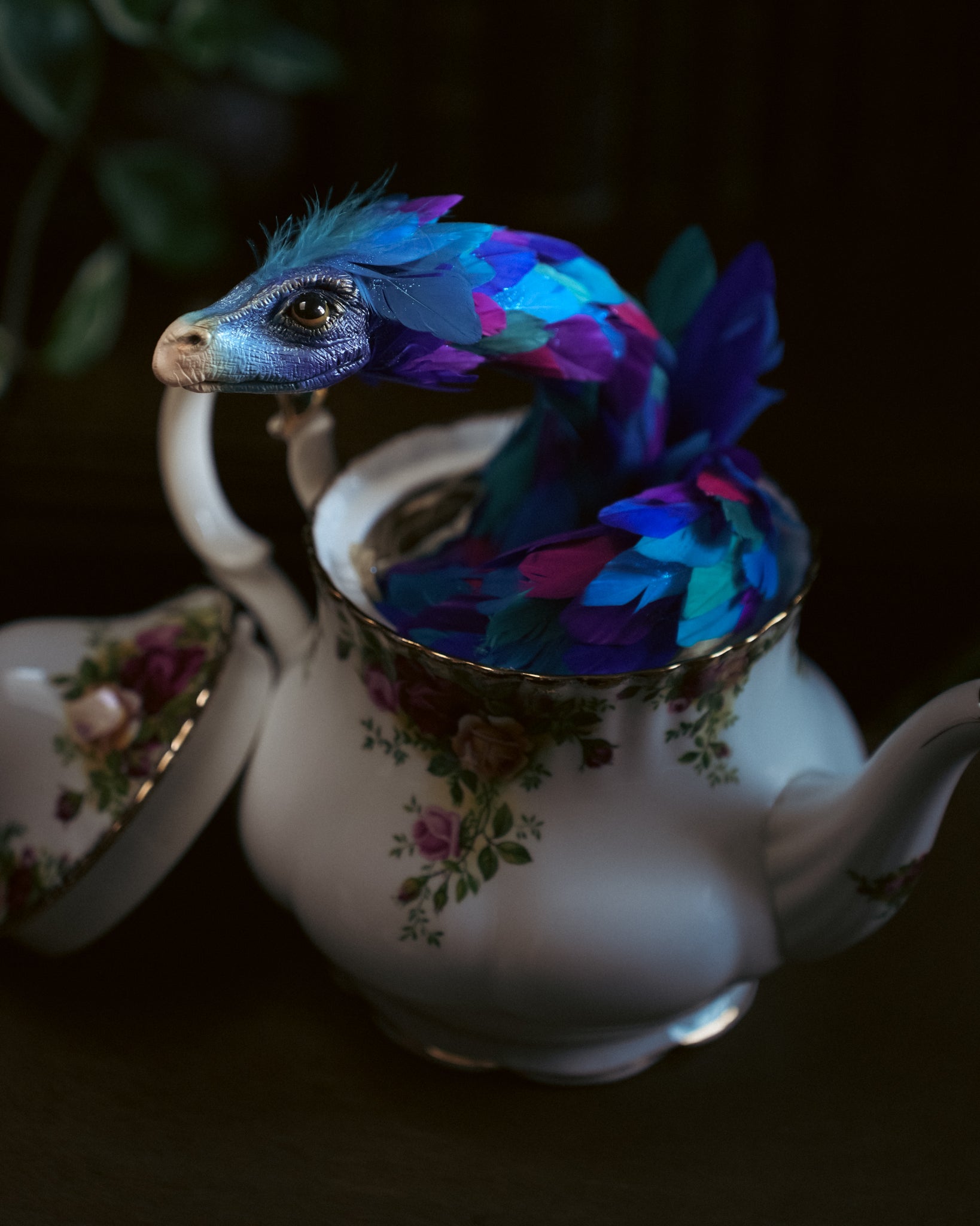 Creature in Vintage Teapot